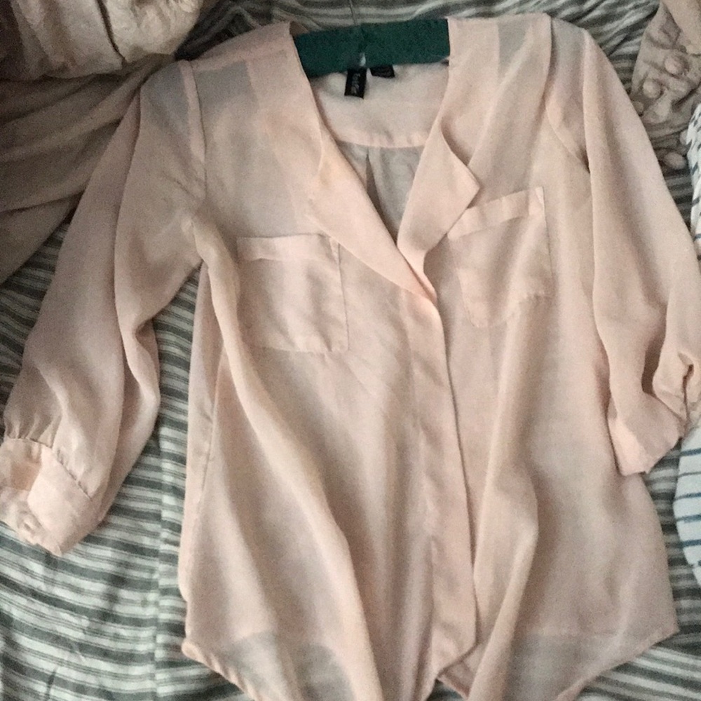 Pink blouse - ties @ bottom